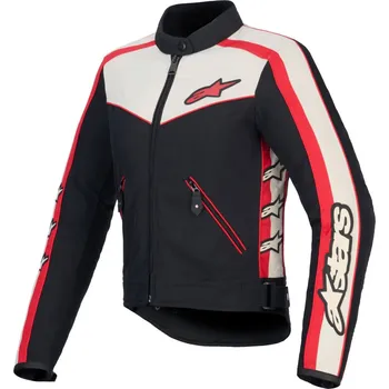 Moto bunda Dámská bunda na motorku Alpinestars Stella T-Dyno Water Resistant černo-béžovo-červená