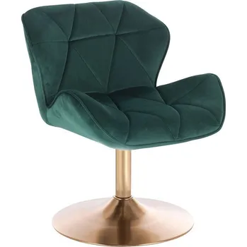 LuxuryForm DESIGN Kosmetická židle MILANO VELUR na zlatém talíři - zelená