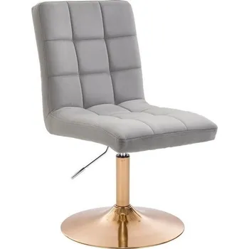 LuxuryForm DESIGN Židle TOLEDO VELUR na zlatém talíři - světle šedá