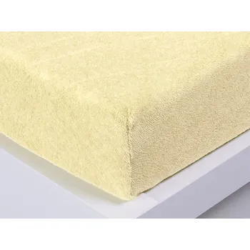 Prostěradlo XPOSE® Froté prostěradlo Exclusive - vanilkové 180x200 cm, Froté + Prodloužená možnost vrácení zboží do 50 dnů