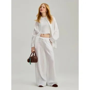 Dámské kalhoty Kalhoty s širokými nohavicemi - XS - House - bílý - 795EA-00X