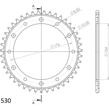 Řetězová sada pro motocykl Řetězová rozeta SUPERSPROX RFE-1340:43-BLK černý 43 zubů, 530 HONDA VFR 800 X Crossrunner 2011-2015