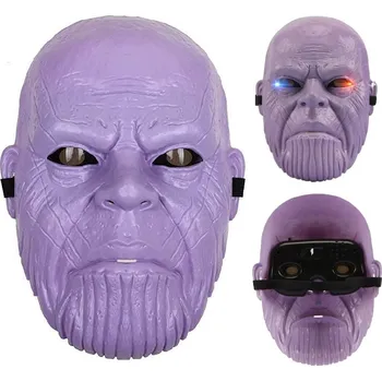 Karnevalový kostým SVÍTÍCÍ LED MASKA TANOS KOSTÝM PŘEVLEK SUPERHRDINA NA KARNEVALOVÝ BÁL