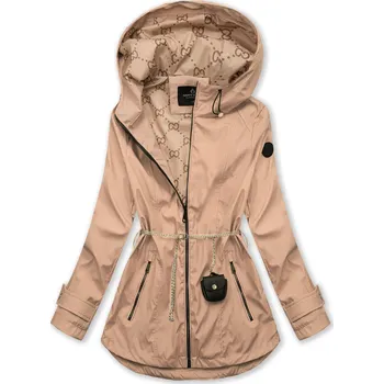 Dámská parka Béžová parka s řetízkovým páskem
