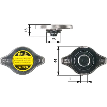 Chladič motoru Uzavírací víčko, chladič GATES RC127