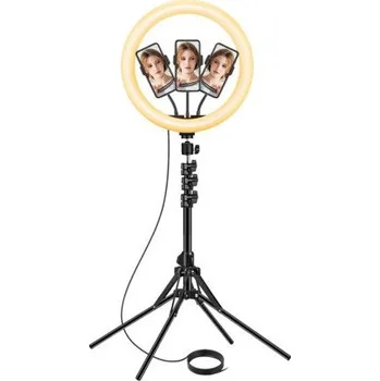 Selfie tyč MG | MG Ring Lamp Selfie kruhové LED světlo + stativ 2.1m, černé
