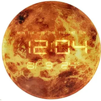 Bezpečnostní detektor Designové nástěnné hodiny Mars – oranžové, průměr 32 cm