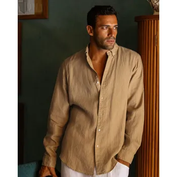 Pánská košile Magic Linen Klasická pánská lněná košile SINTRA in Wheat Velikost: M
