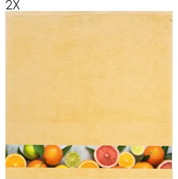 Talíř Ručník do kuchyně sada 2 kusy ZITUSFRUCHTE, žlutá, Framsohn ▪ Kč 579 ️ - Luxurytable.cz Framsohn