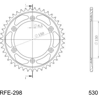 Řetězová sada pro motocykl Řetězová rozeta SUPERSPROX RFE-298:40-BLK černý 40 zubů, 530 HONDA NS 400 R 1985-1988