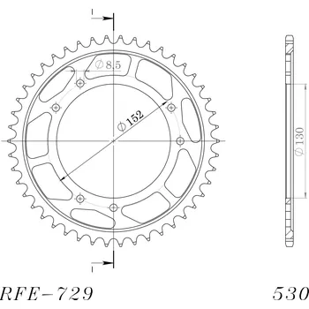 Řetězová sada pro motocykl Řetězová rozeta SUPERSPROX RFE-729:46-BLK černý 46 zubů, 530 CAGIVA Elefant 750 1993-1997