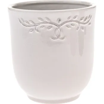 Biokrb Keramický obal na květináč Ramillete bílá, 13 x 14 cm
