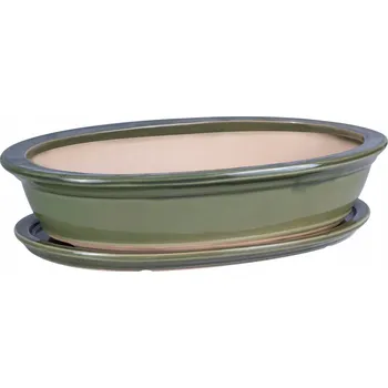 Květináč Květináč keramika zelený Botle 18,5 cm x 25 x 6 cm