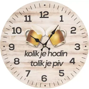 Hodiny Hodiny nástěnné dřevo Kolik je ... pr. 34 cm