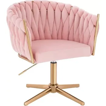 LuxuryForm DESIGN Židle NORDEN VELUR na zlatém kříži - růžová