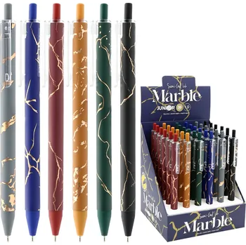 Pero kuličkové JUNIOR Marble, hrot 1,0 mm, Semi-Gel modrá náplň (mix barev)