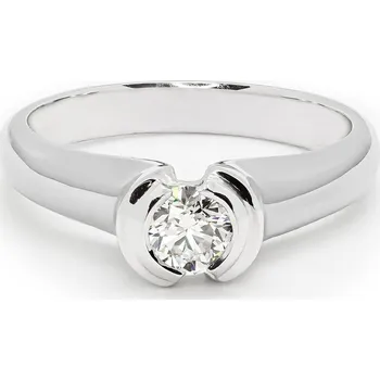 Prsten Zásnubní prsten z bílého zlata s diamantem 13ZP2201450