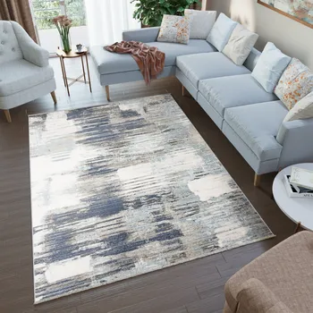 Koberec Moderní koberec Rivoli - abstrakt 16 - šedý/modrý Rozměr koberce: 120x170 cm