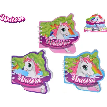 Unicorn zápisník 9 cm - mix barev (modrá, fialová, růžová)