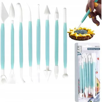 Jedlá dekorace na dort Špachtle na zdobení dortů 8 dílů