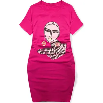 Dámské šaty Fuchsiově růžové plus size šaty MODEL