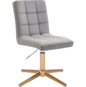 LuxuryForm DESIGN Kosmetická židle TOLEDO VELUR na zlatém kříži - světle šedá
