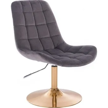 LuxuryForm DESIGN Kosmetická židle PARIS VELUR na zlatém talíři - šedá