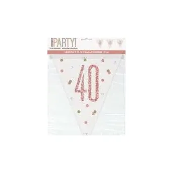 Obraz Girlanda Banner Vlajky 40. Narozeniny 274 cm Dekorace Oslava Narozenin