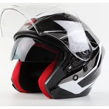 Helma na motorku Skútrová helma MAXX OF878 - černá Velikost: XL