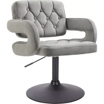 LuxuryForm DESIGN Kosmetická židle ADRIA VELUR na černém talíři - šedá