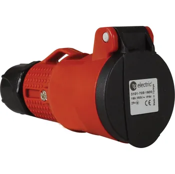 Elektrická zásuvka Zásuvka spojovací plastová PRO, IP54, červená