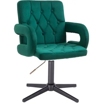 LuxuryForm DESIGN Kosmetická židle BOSTON VELUR na černém kříži - zelená