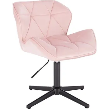 LuxuryForm DESIGN Kosmetická židle MILANO VELUR na černém kříži - světle růžová