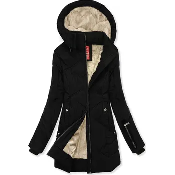 Černá zimní bunda s plyšem
