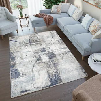 Koberec Moderní koberec Rivoli - abstrakt 17 - šedý/modrý Rozměr koberce: 120x170 cm