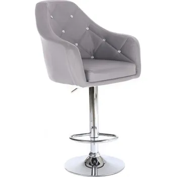 Barová židle LuxuryForm DESIGN Barová židle ROMA na stříbrném talíři - šedá