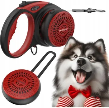 Vodítko pro psa VODÍTKO PRO PSA automatické PÁSKOVÉ navíjecí + REPRODUKTOR 5 m do 36 kg DOGNESS L