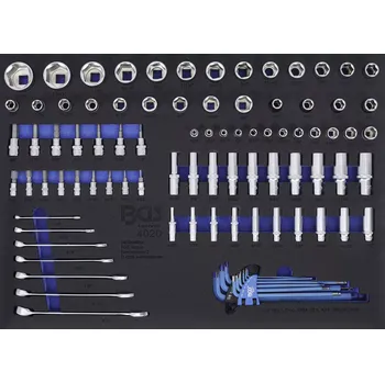 Dílna Nástrčné a očkoploché klíče v pěnové výplni, palcové vel., 90 ks - B4020