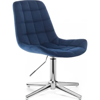 LuxuryForm DESIGN Kosmetická židle PARIS VELUR na stříbrném kříži - modrá