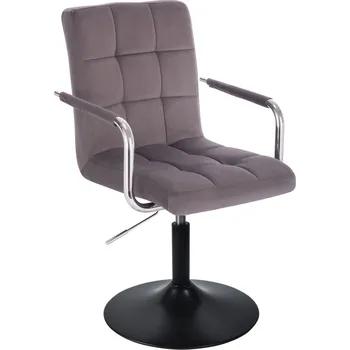 LuxuryForm DESIGN Kosmetická židle VERONA VELUR na černém talíři - tmavě šedá