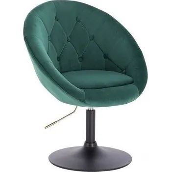 LuxuryForm DESIGN Kosmetické křeslo VERA VELUR na černém talíři - zelené