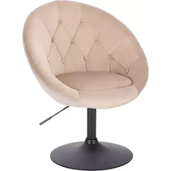 LuxuryForm DESIGN Kosmetické křeslo VERA VELUR na černém talíři - latte