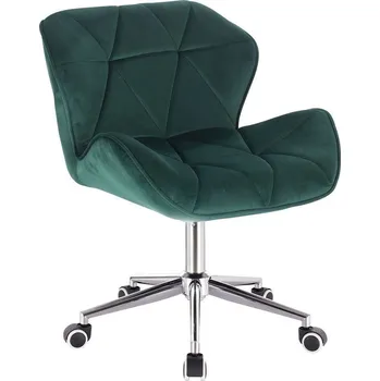 LuxuryForm DESIGN Židle MILANO VELUR na stříbrné podstavě s kolečky - zelená