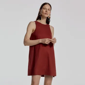 Dámské šaty Reserved - Lněné šaty - měděná - 558EI-28X - 558EI-28X-M