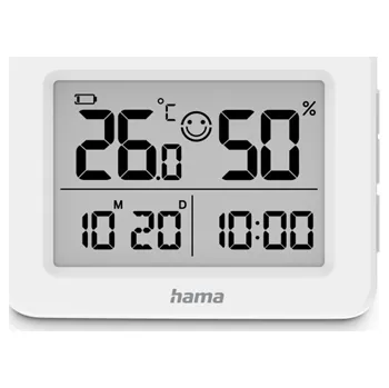 Meteostanice Hama Lefkada, teploměr/vlhkoměr, digitální, bílý