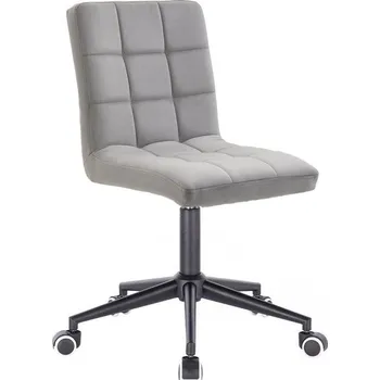 LuxuryForm DESIGN Kosmetická židle TOLEDO VELUR na černé podstavě s kolečky - světle šedá