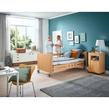 Lékařský nábytek AKCE POKOJ - Lůžko Arminie IV + Matrace Šedá + Noční stolek + MONTÁŽ S DOPRAVOU ZDARMA