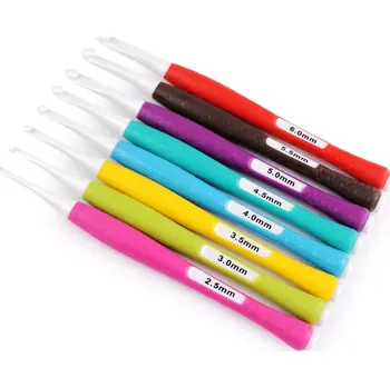 Sada háčků na háčkování se silionovou rukojetí - 8 ks