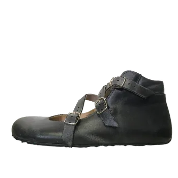 Dámské baleríny Jenon leather Baleríny Janis Joplin ROCK Petrolejové ŠEDÉ S PATINOU Velikost: 40