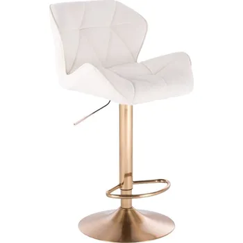 Barová židle LuxuryForm DESIGN Barová židle MILANO na zlatém talíři - bílá